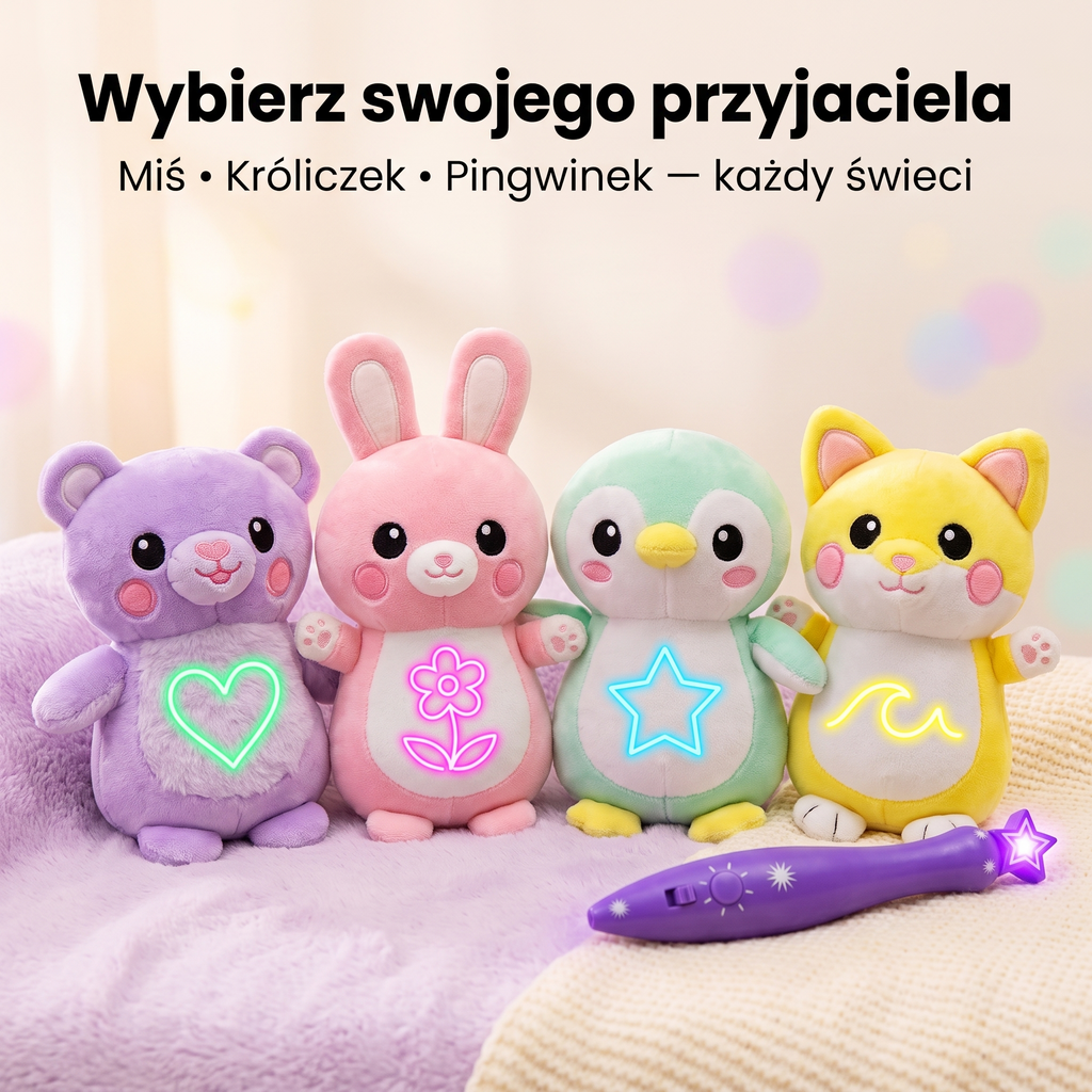 Świecący pluszak, który pomaga oderwać dziecko od telefonu i zająć je kreatywną zabawą